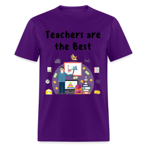 Unisex Adult Teachers Print T Shirt - purple