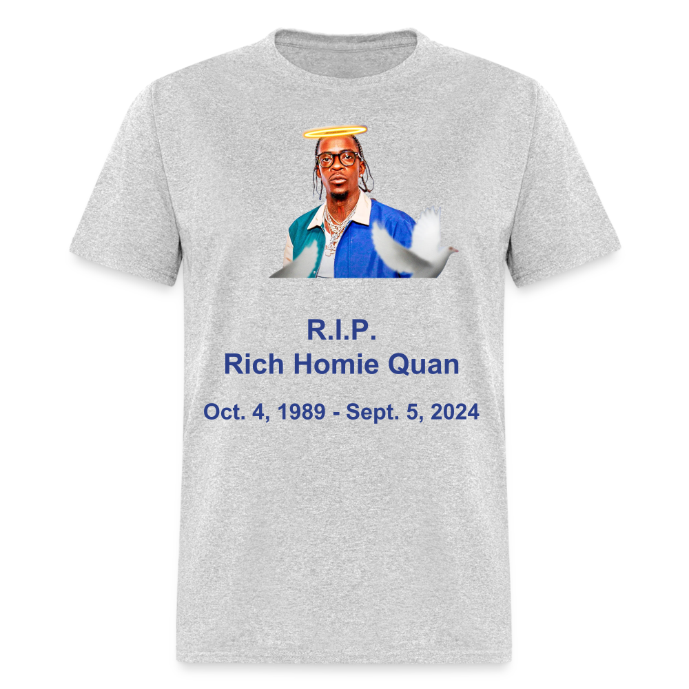 Unisex  RIP Rich Homie Quan Print T Shirt - heather gray