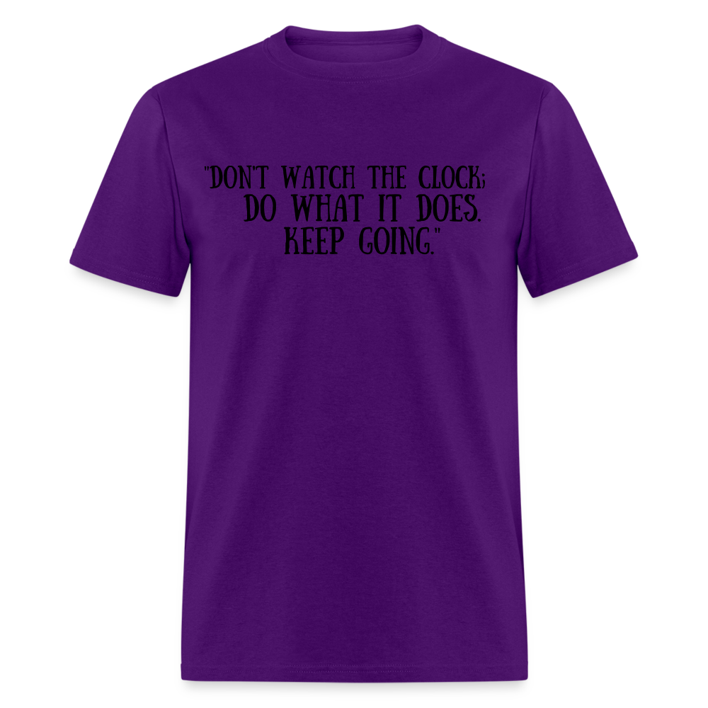 Unisex Classic  Watch the Clock Print T Shirt - purple