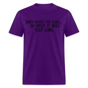 Unisex Classic  Watch the Clock Print T Shirt - purple