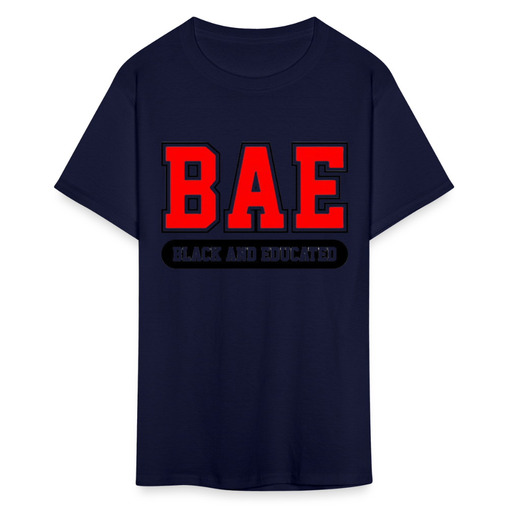 Unisex Classic Bae Print Fruit of The Loom T Shirt - navy