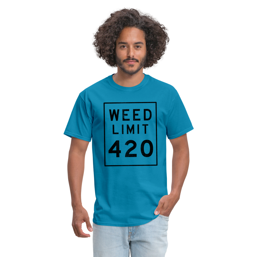 Unisex Weed Limit 420 Print T Shirt - turquoise