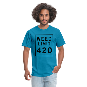 Unisex Weed Limit 420 Print T Shirt - turquoise