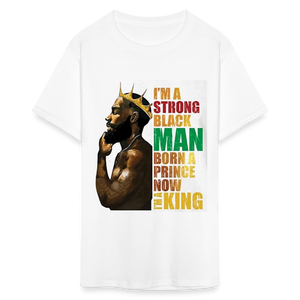 Men's Black King Print T Shirt - white