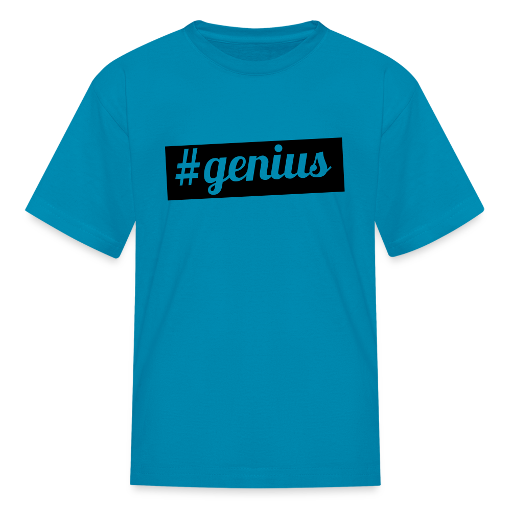 Kids' Hashtag Era Genius T Shirt - turquoise