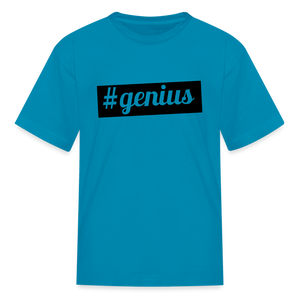 Kids' Hashtag Era Genius T Shirt - turquoise