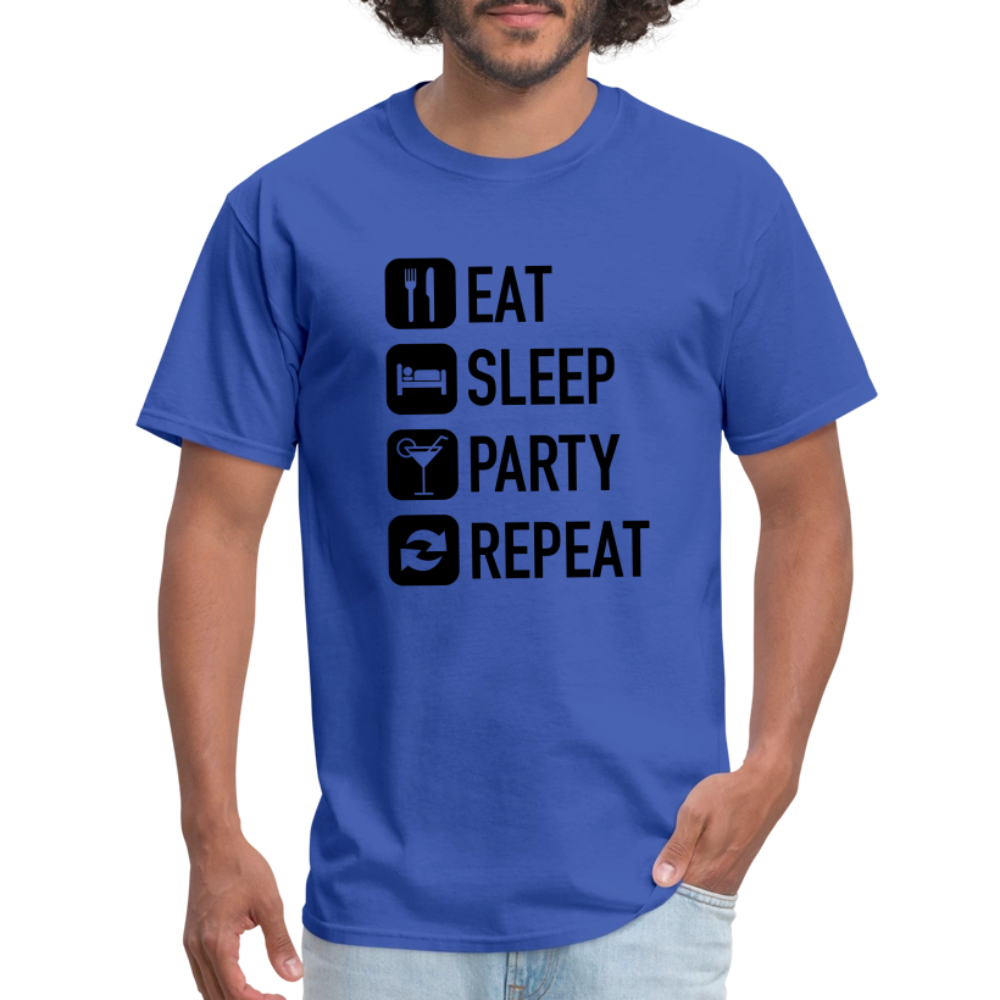 Unisex Classic Custom Party Repeat T Shirt - royal blue