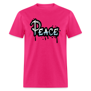 Unisex Peace Print T Shirt - fuchsia