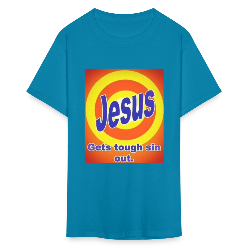 Unisex Classic Jesus Print T Shirt - turquoise