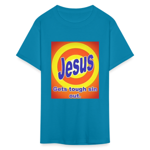 Unisex Classic Jesus Print T Shirt - turquoise