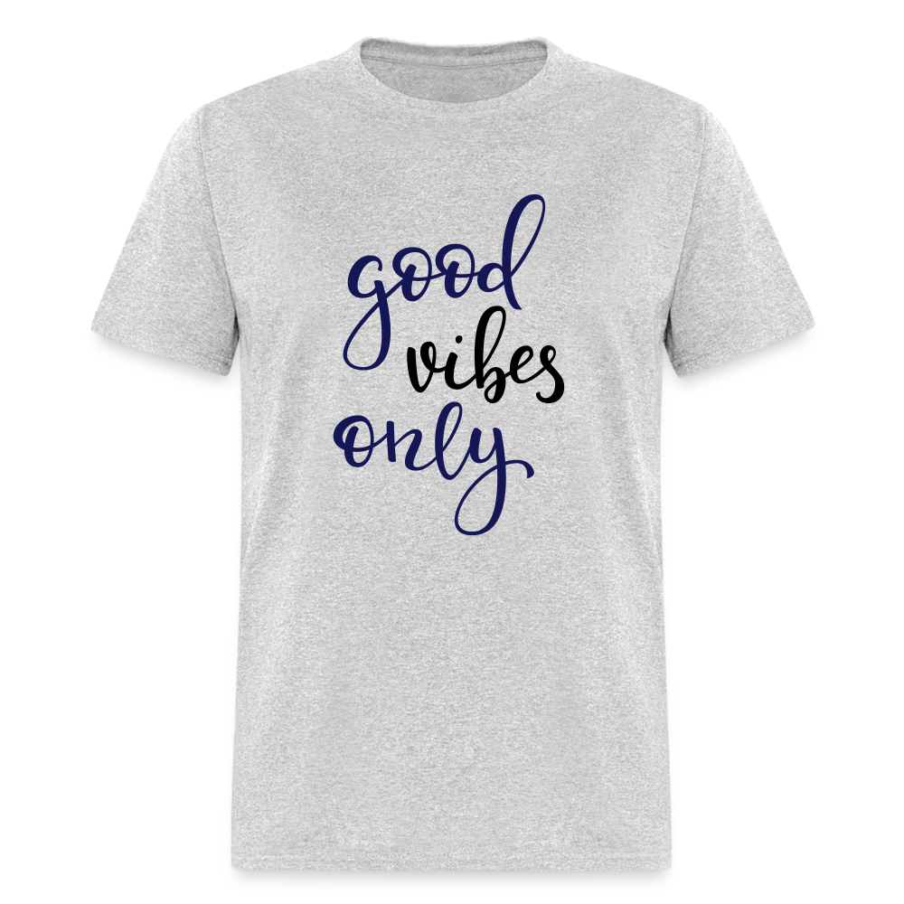 Unisex Good Vibes Print T Shirt - heather gray