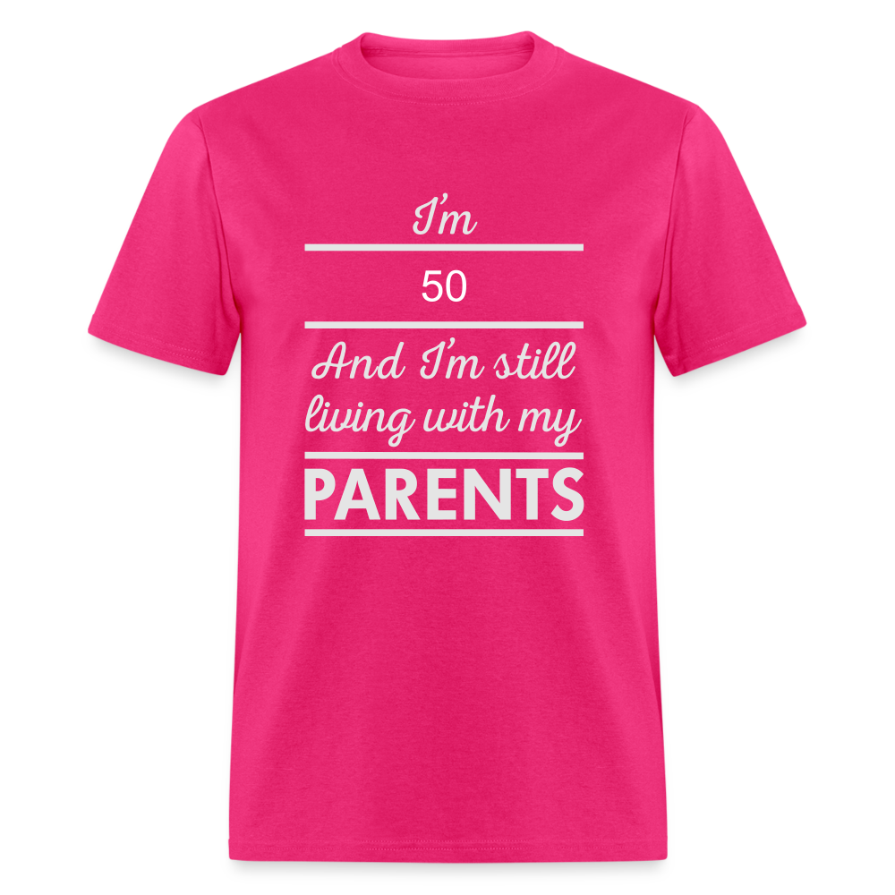 Unisex Classic 50 Print T Shirt - fuchsia