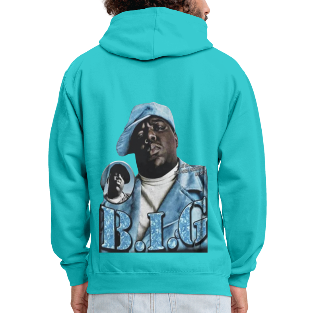 Unisex Contrast Biggie Print Hoodie - scuba blue/asphalt