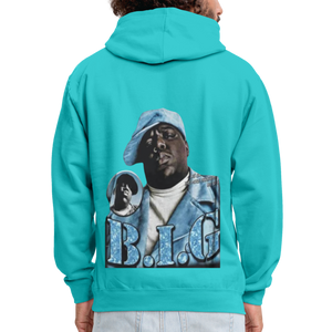 Unisex Contrast Biggie Print Hoodie - scuba blue/asphalt