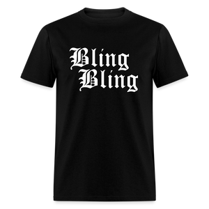 Unisex Bling Bling Print T Shirt - black