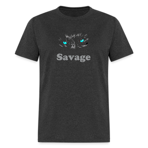 Unisex Savage Print T Shirt - heather black