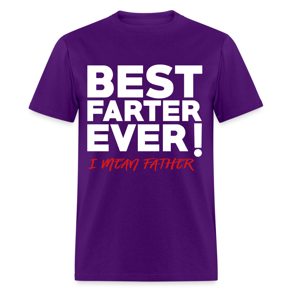 Men's Best Father Ever Print T-Shirt - purple