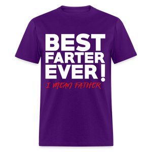Men's Best Father Ever Print T-Shirt - purple