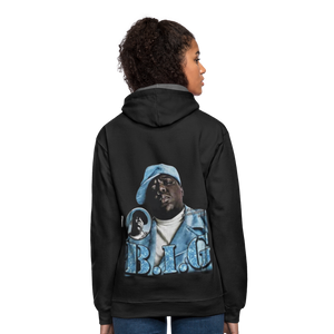 Unisex Contrast Biggie Print Hoodie - black/asphalt