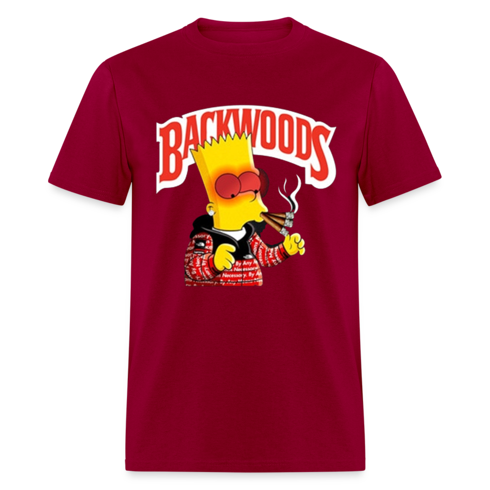 Unisex Backwoods Bart Print T Shirt - dark red