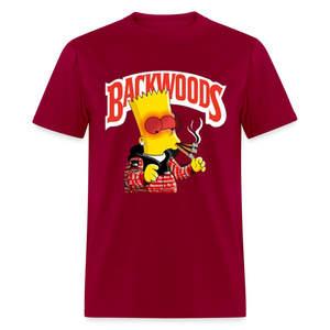 Unisex Backwoods Bart Print T Shirt - dark red