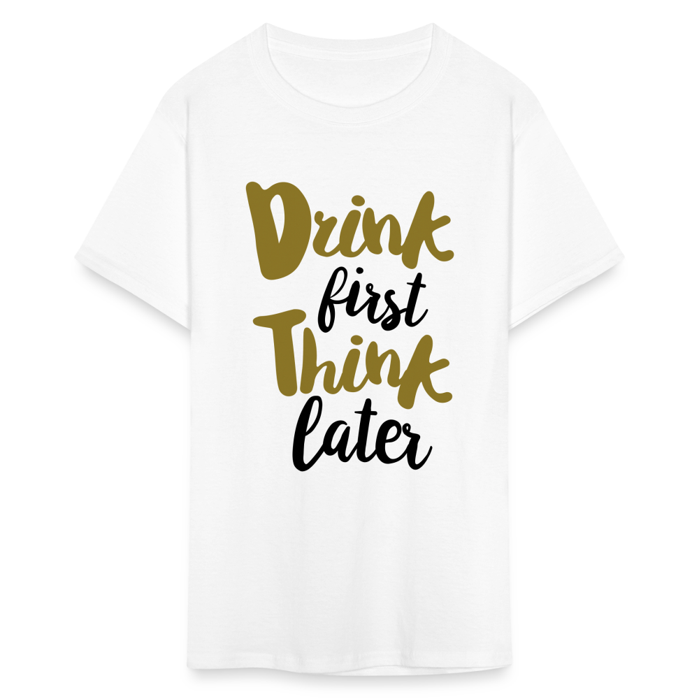 Unisex Drink Print T Shirt - white