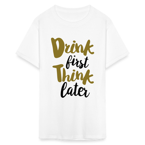 Unisex Drink Print T Shirt - white