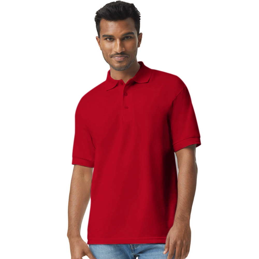 Men's Gildan Unisex 50/50 Jersey Polo - red