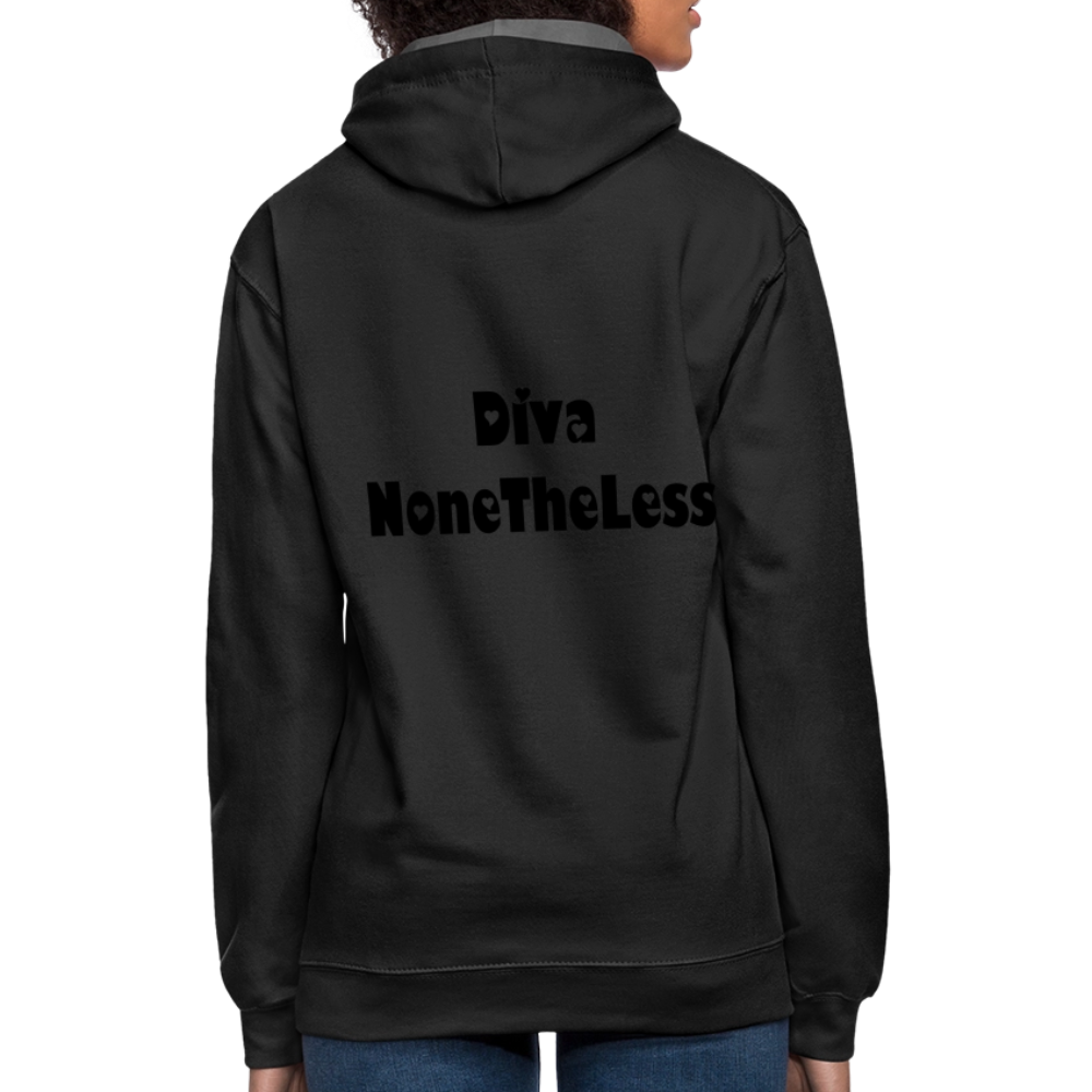 Contrast Custom Diva NoneTheLess Front & Back Hoodie - black/asphalt