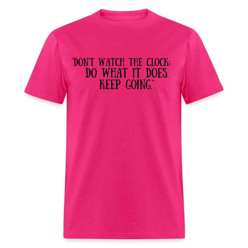 Unisex Classic  Watch the Clock Print T Shirt - fuchsia