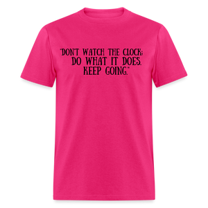 Unisex Classic  Watch the Clock Print T Shirt - fuchsia