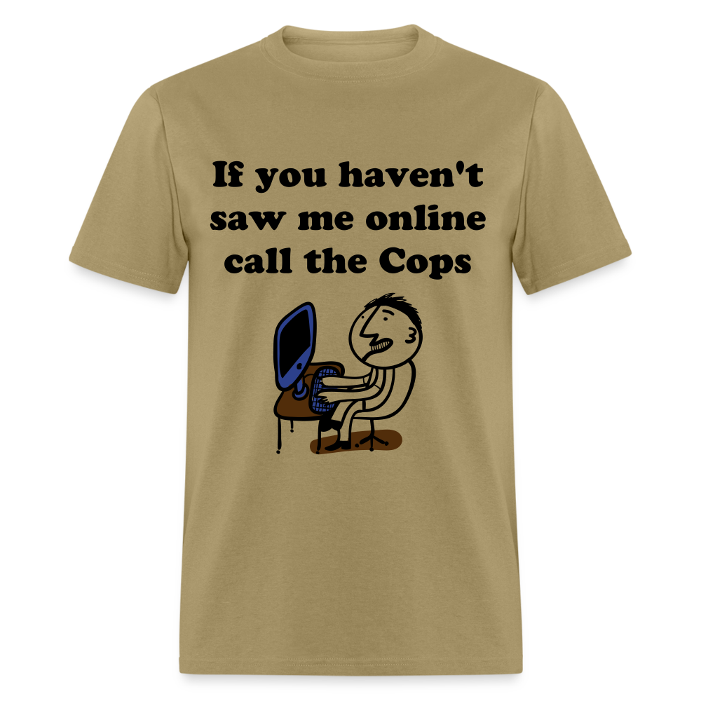 Unisex Social Media Print T Shirt - khaki