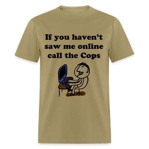 Unisex Social Media Print T Shirt - khaki