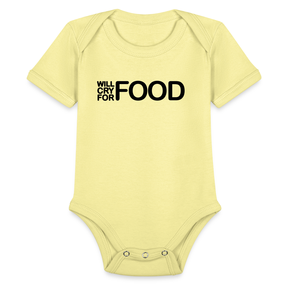 Babies Unisex Short Sleeve Baby Bodysuit - washed yellow