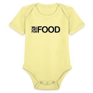 Babies Unisex Short Sleeve Baby Bodysuit - washed yellow