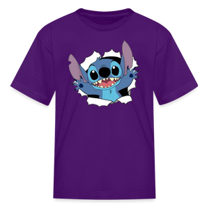 Kids and Babies Unisex Stitch Print  T-Shirt - purple