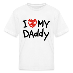 Kids Fruit of the Loom I Love Daddy Print T Shirt - white