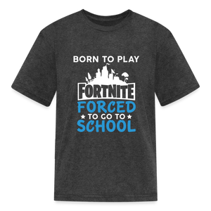 Boys Forced to go to School Print T Shirt - heather black