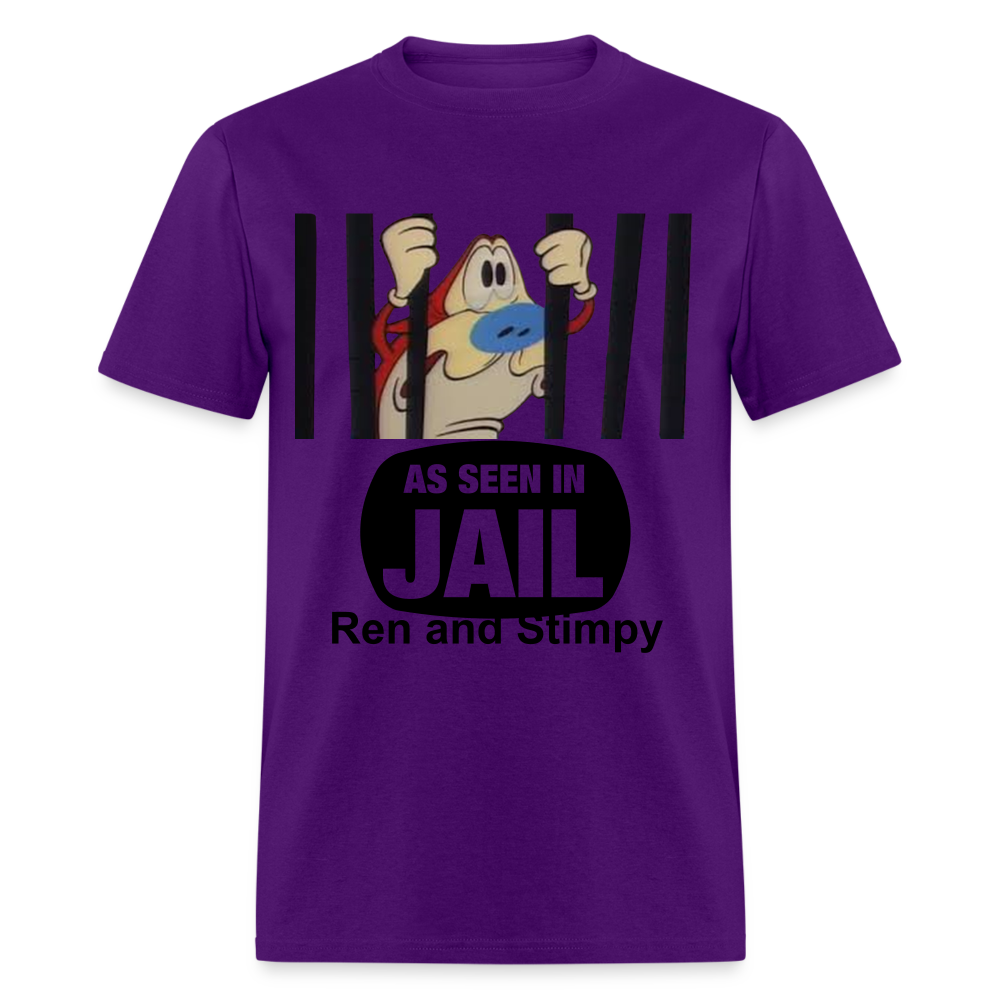 Unisex Ren and Stimpy Print T Shirt - purple