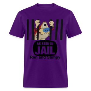 Unisex Ren and Stimpy Print T Shirt - purple