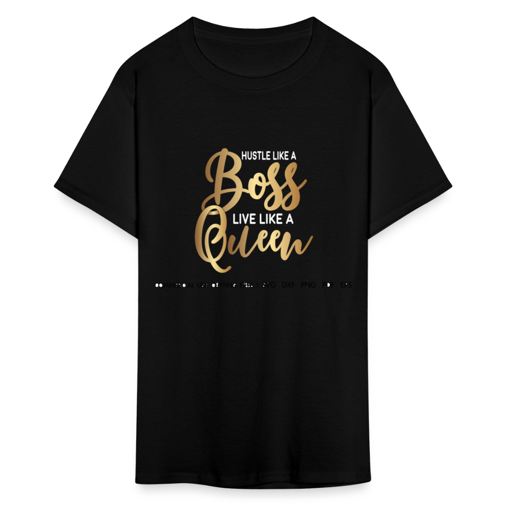 Women's Classic Boss Queen Print T Shirt - black