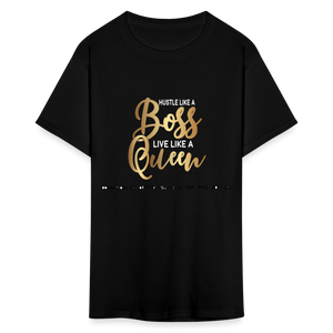 Women's Classic Boss Queen Print T Shirt - black