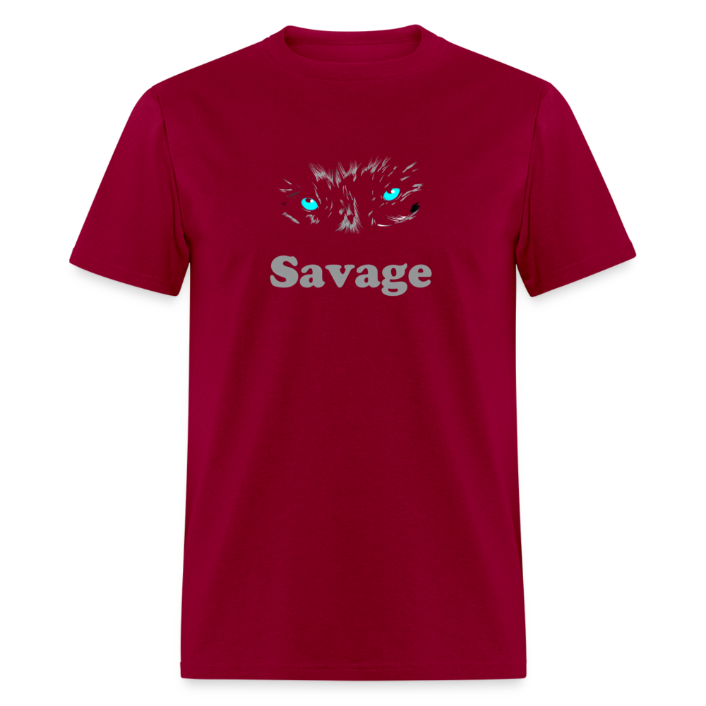 Unisex Savage Print T Shirt - dark red