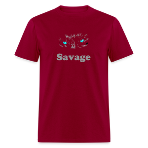 Unisex Savage Print T Shirt - dark red