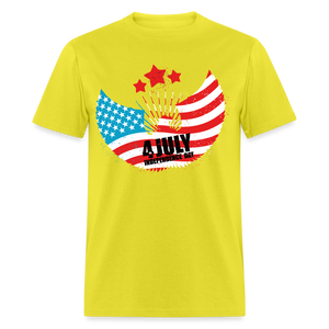 Unisex 4th Of July Print T Shirt - yellow