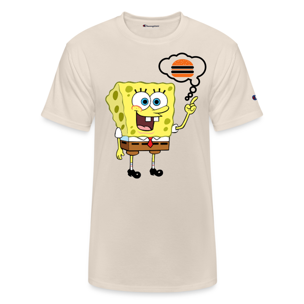 Unisex Champion SpongeBob Print T Shirt - Sand