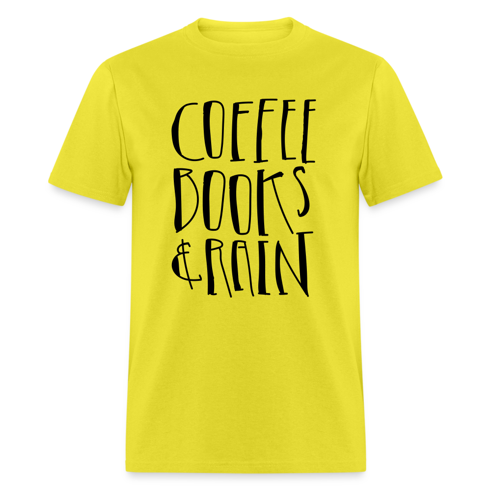 Unisex Coffee Print T Shirt - yellow