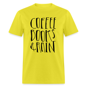 Unisex Coffee Print T Shirt - yellow