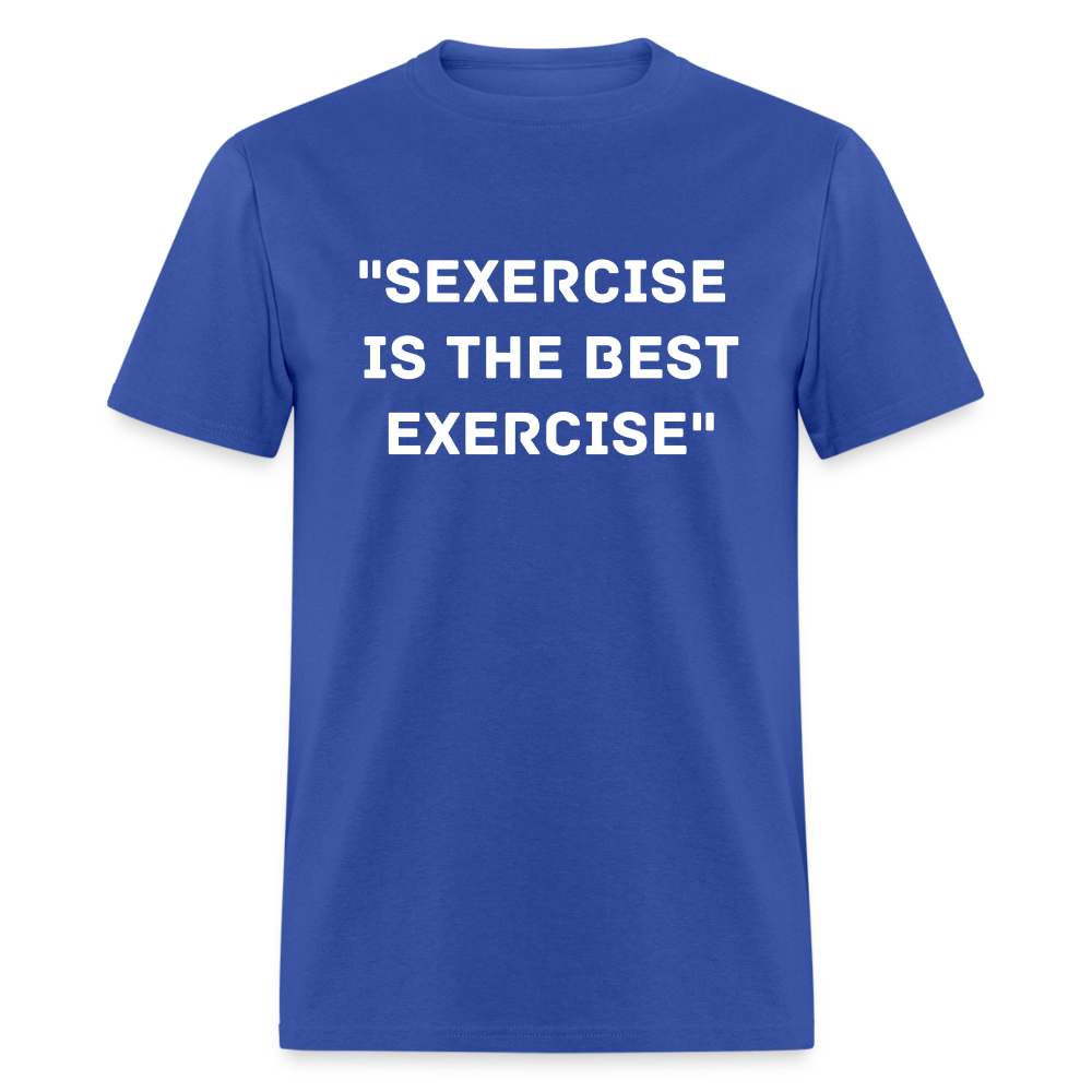 Unisex Classic Fruit of the Loom Exercise Print T Shirt - royal blue