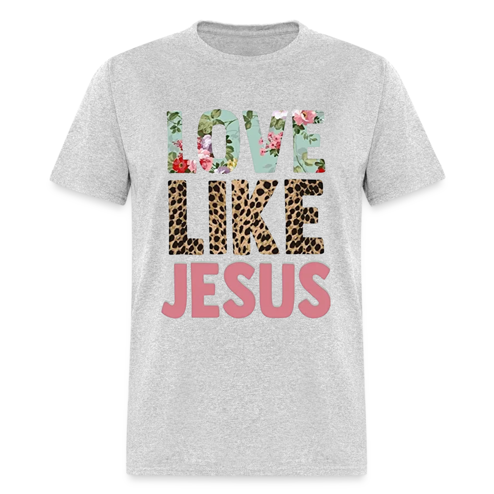 Unisex Jesus Print T Shirt - heather gray